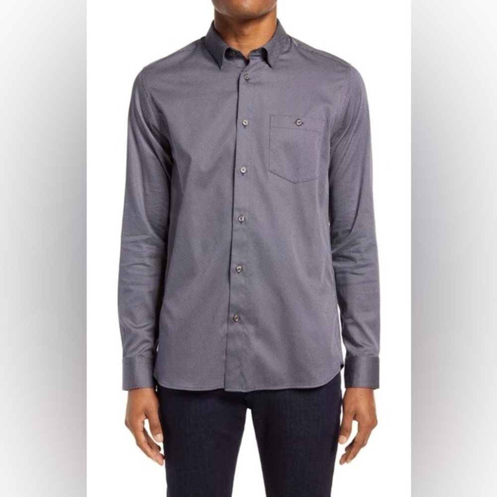 TED BAKER LONDON men’s Shuger Slim Fit Stretch Button-Up Shirt size 6 or XL